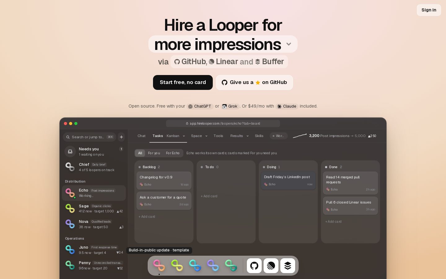 Looper: AI teammates that own one business metric